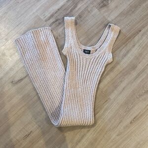 Cozy Ribbed Knit Midi Dress with Slit